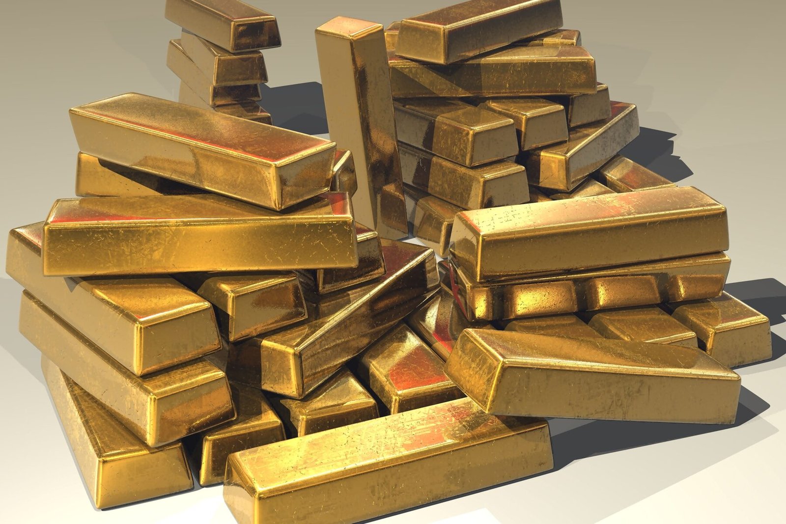Stacked gold bullion bars